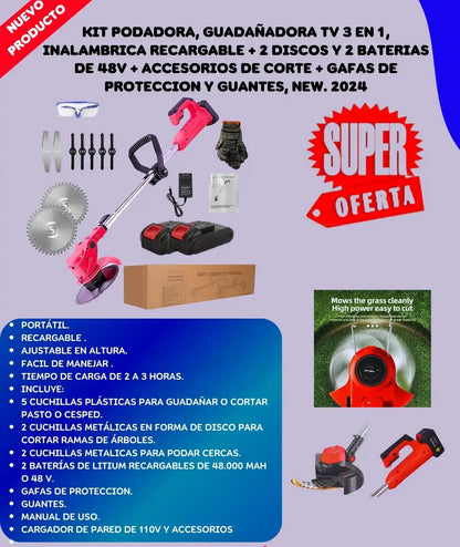 Guadaña Inalambrica Doble Bateria 48V