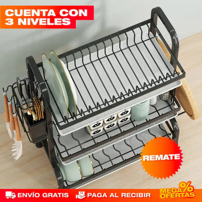 🔥BLACK FRIDAY🔥 | ESTANTE ESCURRIDOR PARA PLATOS DE 3 NIVELES + ENVÍO GRATIS
